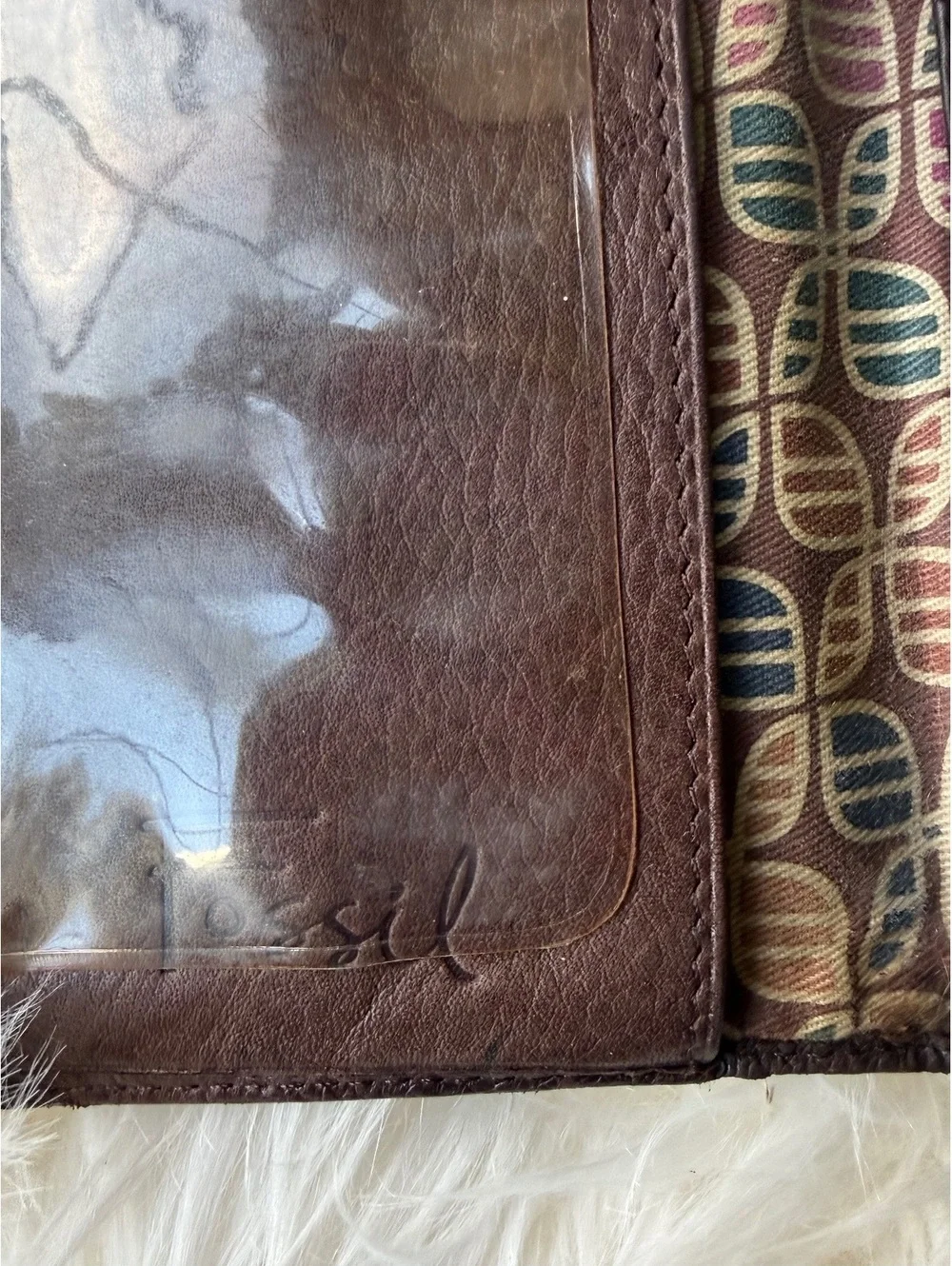 Fossil Genuine Leather Black Wallet with Zip Pocket